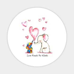 Love Needs No Words The Love Together Between Mom And Son Elephent Mom Autism Magnet